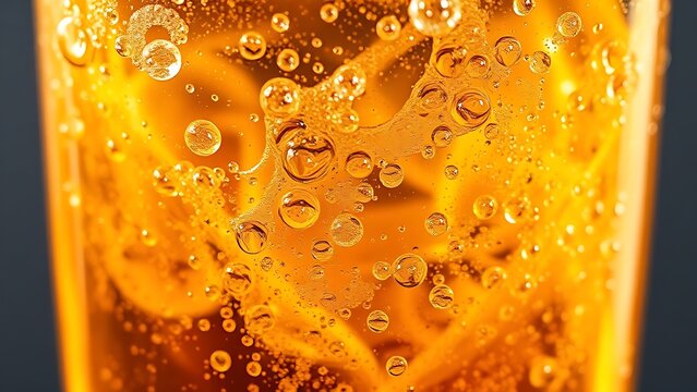 desorption. A glass of carbonated drink with rising bubbles and condensation on a clean background. bar promotions, beverage menus, designed for product packaging and bar promotions. - Powered by Adobe
