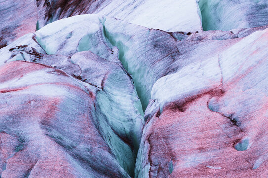 Infrared Colorful Glacier Ice Structure