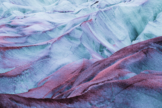 Infrared Colorful Glacier Ice Structure