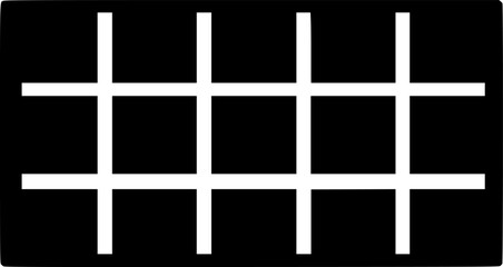 Chocolate Silhouette – Black Vector Illustration of a Chocolate Bar with Square Segments, Candy Dessert Icon, Sweet Treat Clipart, Editable Vector Design.