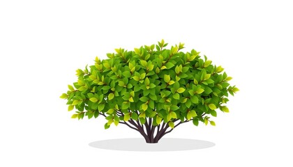 Green leafy shrub in a flat design style, perfect for web or print graphics,  shrub,  foliage
