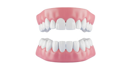 Obraz premium Realistic Dental Denture Set With Pink Gums isolated on a transparent background dentures