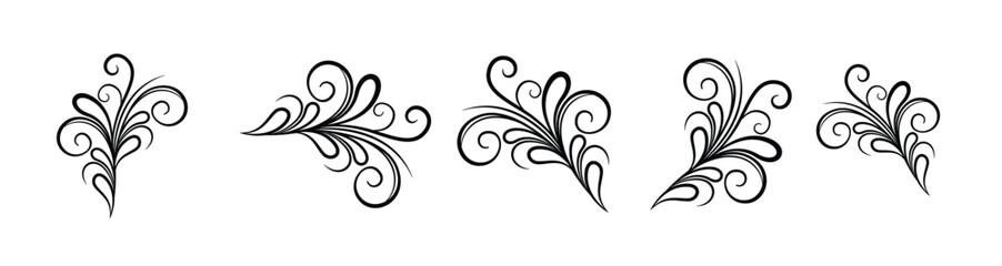 Floral style background with text space area. Set of different flowers, brunch and frames from flat editable stroke. Luxury line floral collection for wedding invitation art, design. Botanical