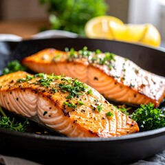 Salmon fillets with herbs