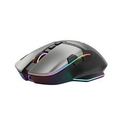 Sleek Ergonomic Gaming Mouse with Customizable RGB Lighting - Transparent Background Isolated Object