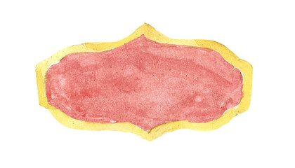 Watercolor label or banner illustration. Vintage background with empty space.