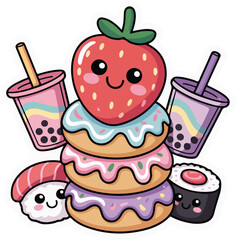 Colorful abstract geometric shapes for sticker design