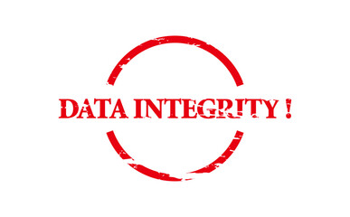 DATA INTEGRITY ! - Red Rubber Stamp with text DATA INTEGRITY!
