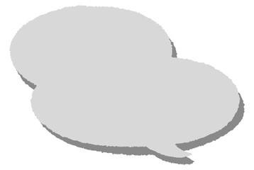  楕円形を二つ重ねた手描き風の吹き出し（横長）