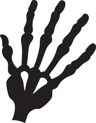 Abstract skeletal hand bone silhouette, animal paw vector
