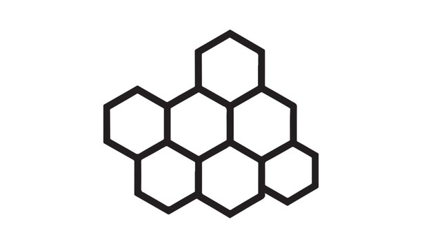 Abstract geometric pattern of interconnected hexagons in a honeycomb structure