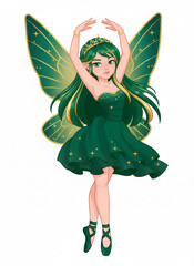 Emerald Fairy Ballerina in Enchanted Dance