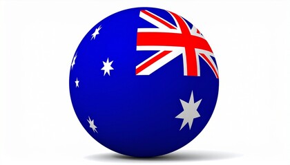 Spherical 3D rendering of the Australian flag featuring Union Jack