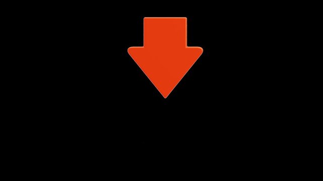 3D Trend Arrow Down | Alpha Channel