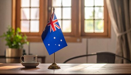 Small desk flag of Australia with Union Jack