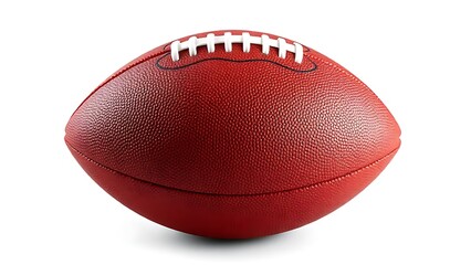 gridiron. An American football isolated on white, showcasing detailed texture and crisp design. event key visuals, club posters, designed for fitness apps and gym onboarding, used by event planners.