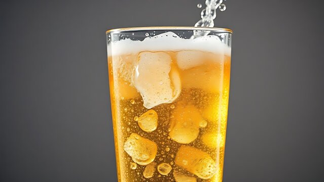 desorption. A glass of carbonated drink with rising bubbles and condensation on a clean background. bar promotions, beverage menus, designed for product packaging and bar promotions.