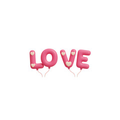 Love Balloons Festive Pink Letters with Heart Accents for Celebratory Events