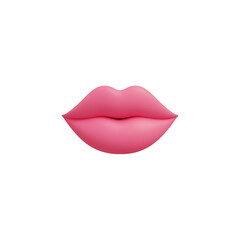 Pink lips emoji illustration, showcasing a close-up view of full, luscious lips, perfect for beauty, cosmetic, and makeup themes