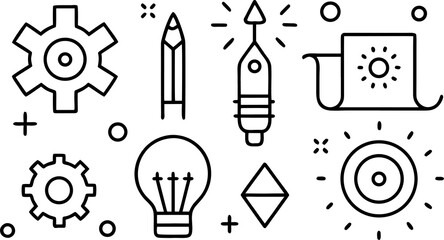 black and white icons