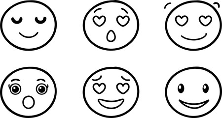 set of funny cartoon faces