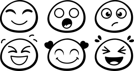 set of funny cartoon faces