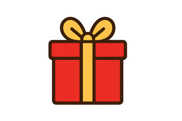 Gift box icon presenting a surprise or present, celebrating holidays, birthdays, or special occasions with a celebratory ribbon