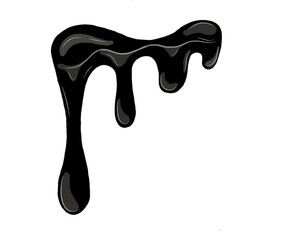 Chocolate Dripping Illustration Isolated on White Background