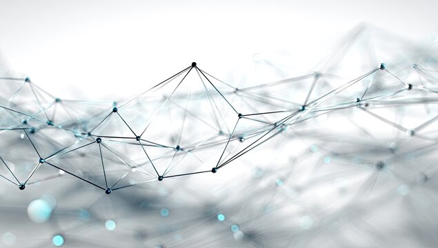 Abstract network nodes connection lines