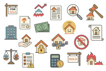 real estate icons set