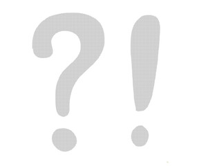 Grunge Question and Exclamation Marks Isolated on White Background