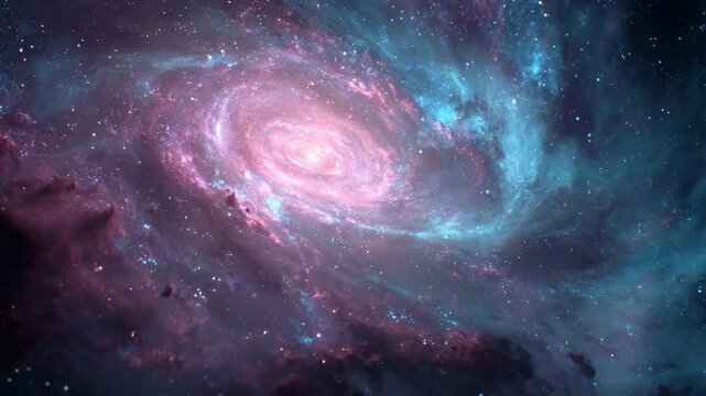 A stunning spiral galaxy with vibrant colors, a cosmic masterpiece