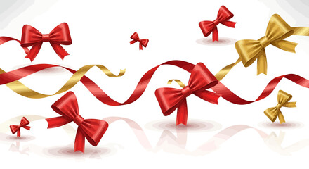 Flowing Ribbons and Decorative Bows Illustration, Celebration, White Background, Front View, Conceptual GALIH (81).eps