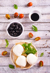 Traditional italian food - white ball mozzarella