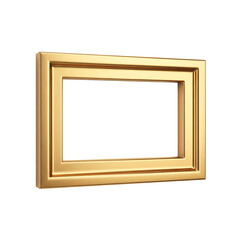 Blank wooden picture frame with double layered border on black background