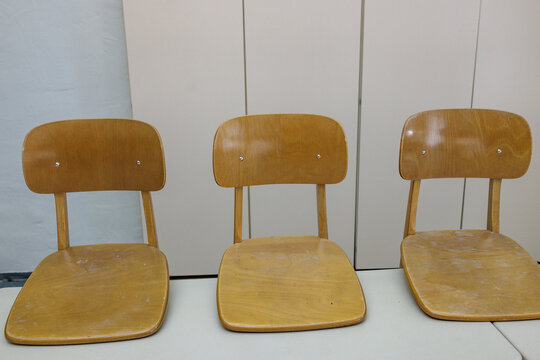 Chairs in a school are on the table