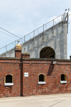 Ticket Booth Stadium brick wall 