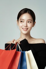 한국 쇼핑 및 선물 세일 콘셉트