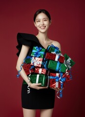 한국 쇼핑 및 선물 세일 콘셉트