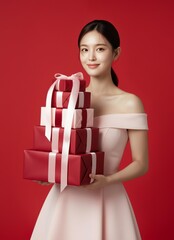 한국 쇼핑 및 선물 세일 콘셉트