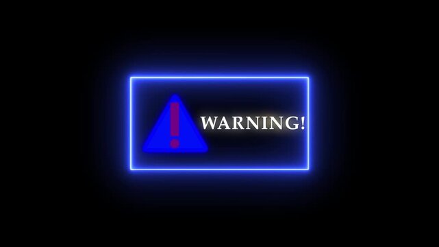 Glowing neon system hacked warning alert concept animation. virus, spyware, scam or Malicious software. Cyber security and cybercrime. system hacked warning concept.