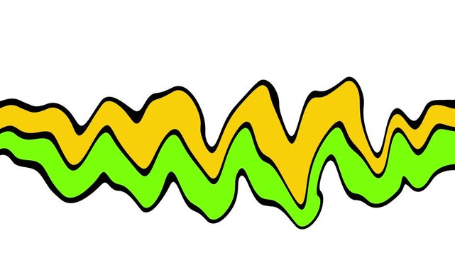 green and yellow waves on white background video