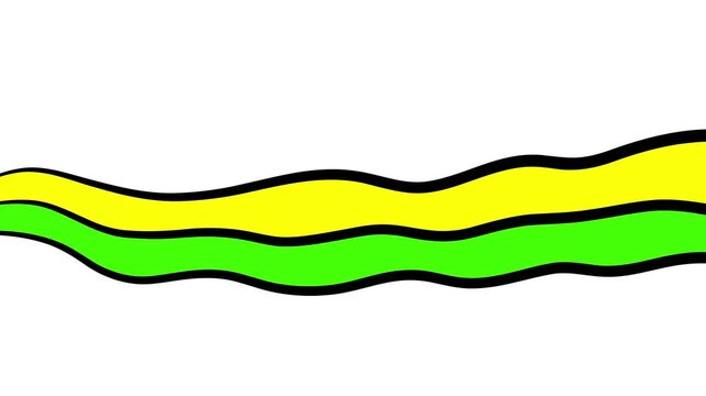 green and yellow waves on white background video