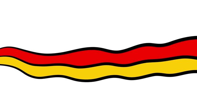 red and yellow waves on white background video