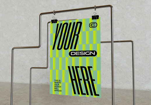 A2 Wall Poster Mockup