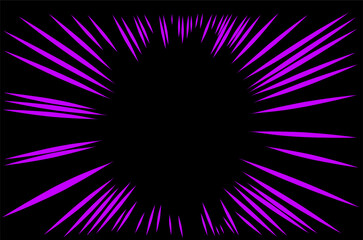 Dynamic purple  speed lines radiate from the center on a black background, creating an intense comic-style burst perfect for action or energy-themed designs.