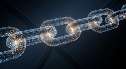 A Technological Chain In Space, 3d render of a dna