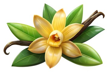 yellow orchid isolated on white