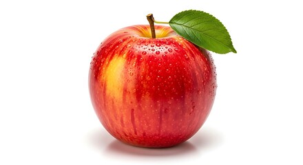 Studio shot of a perfectly fresh, glossy apple showcasing its crisp texture and brilliant coloring