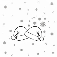 Santa Claus vector illustration with hat, gift, and snowflake for a fun Christmas holiday card